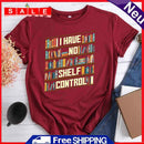 Fashion I Have No Shelf Control Book T-Shirt (Wine Red XXL)-03091