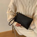 Retro PU Leather Party Clutch Purse Women Pure Color Zipper Travel Wallets Bag