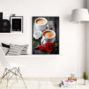 Painting By Numbers Kit DIY Coffee Hand Painted Canvas Oil Art Picture Craft