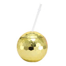 #A 600ml Disco Mirror Ball Cups Cocktail Cup with Straw Nightclub Party Wine Gla