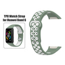 Watch Strap for HUAWEI HONOR Band 6 Soft TPU Wristband (Light Green White) Newly