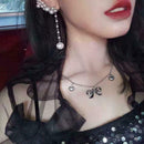 Fashion Women Bow knot Heart Necklace Pendant Clavicle Chain Jewelry D2B1