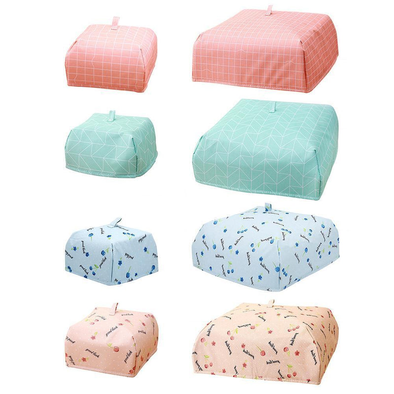 Kitchen Insulated Aluminum Foil Cover Foldable Food Cover (Red Lattice S)