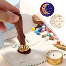 Sun Moon Stars Round Retro Wax Seal Stamp Head Fire Paint for Wedding Invit