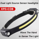 Camping USB Rechargeable COB Headlight Head Torch Fishing Light LED Headlamp