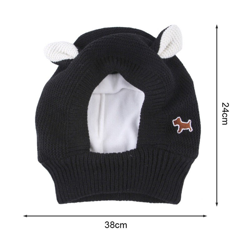 Winter Warm Dog Hats Christmas Warm Windproof Knitted Cap Costumes (Black) Newly