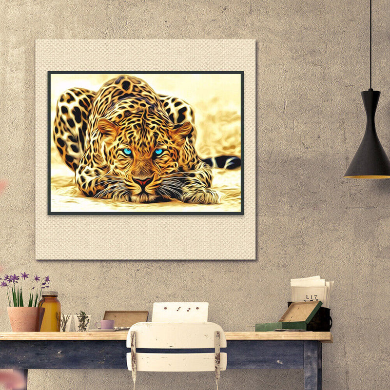 5D DIY Diamond Painting Leopard Cross Stitch Embroidery Mosaic Kit Craft