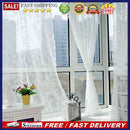 Door Window Sheer Curtain Drape Panel Leaf Voile Tulle Scarfs White
