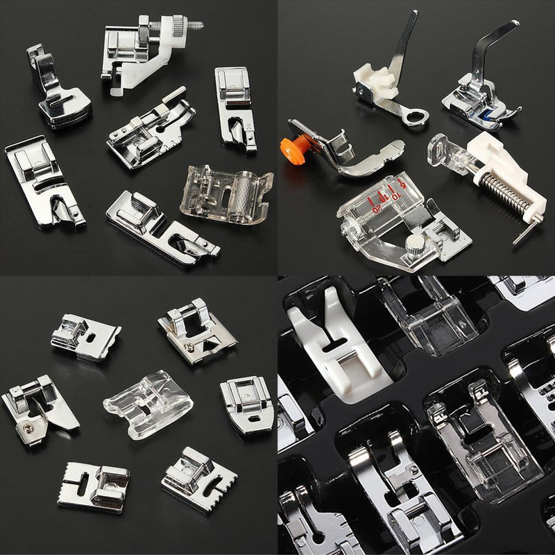 32 PCS Domestic Sewing Machine Foot Feet For Brother Singer Set