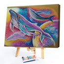 Oil Paint By Numbers Picture DIY Painting Colorful Whale Drawing on Canvas