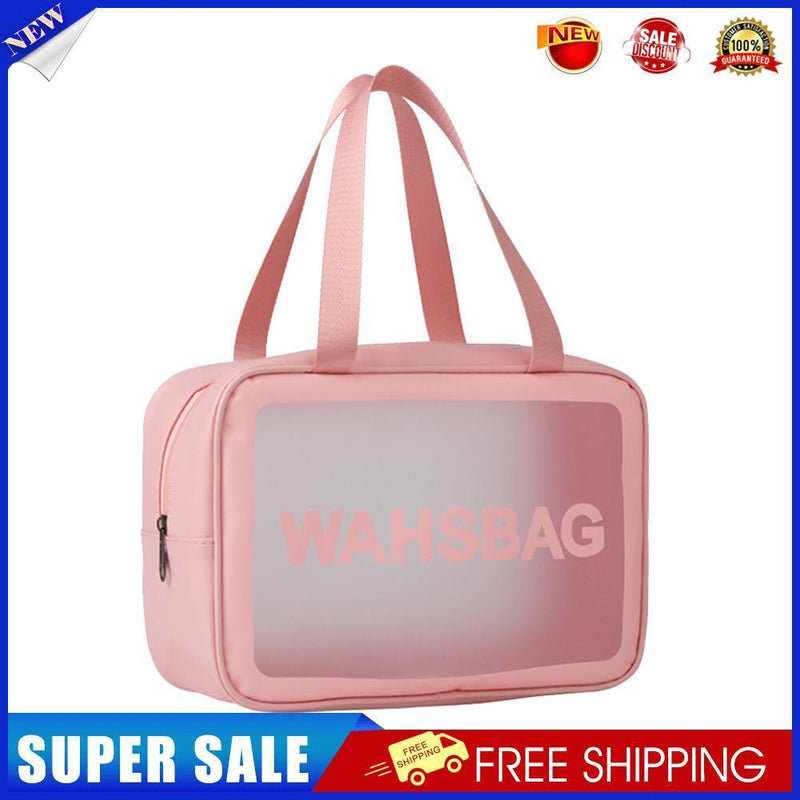 Multifunction Womens Cosmetic Wash Bag PVC Waterproof Bag (Pink Large)