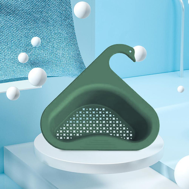 Colander Sink Strainer Kitchen Sink Shelf Faucet Hanging Drain Rack (Green)