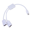 Dual Micro USB OTG Hub Host Adapter Cable for Tablet PC and Smartphone