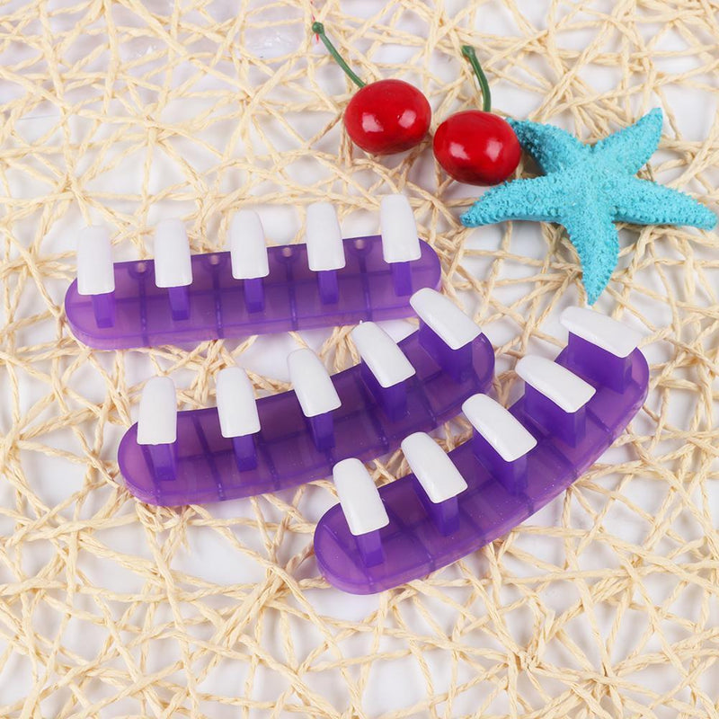 3 in 1 Nail Holder Practice Training Display Stand w/15pcs Nail Tip (Purple