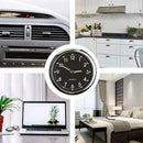 1X Black Luminous Pocket Mini Quartz Analog Watch Stick-On Clock Car Accessories