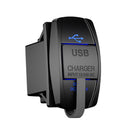 F1 3.1A Dual USB Car Charger Socket for 12-24V Car Boat Motorcycle (Blue) Newly