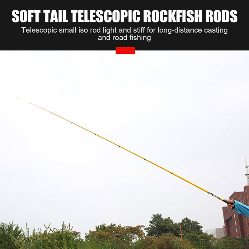 Casting Spinning Fishing Rod 1.8-3.0m Telescopic Rock Hard Pole Baitcasting T
