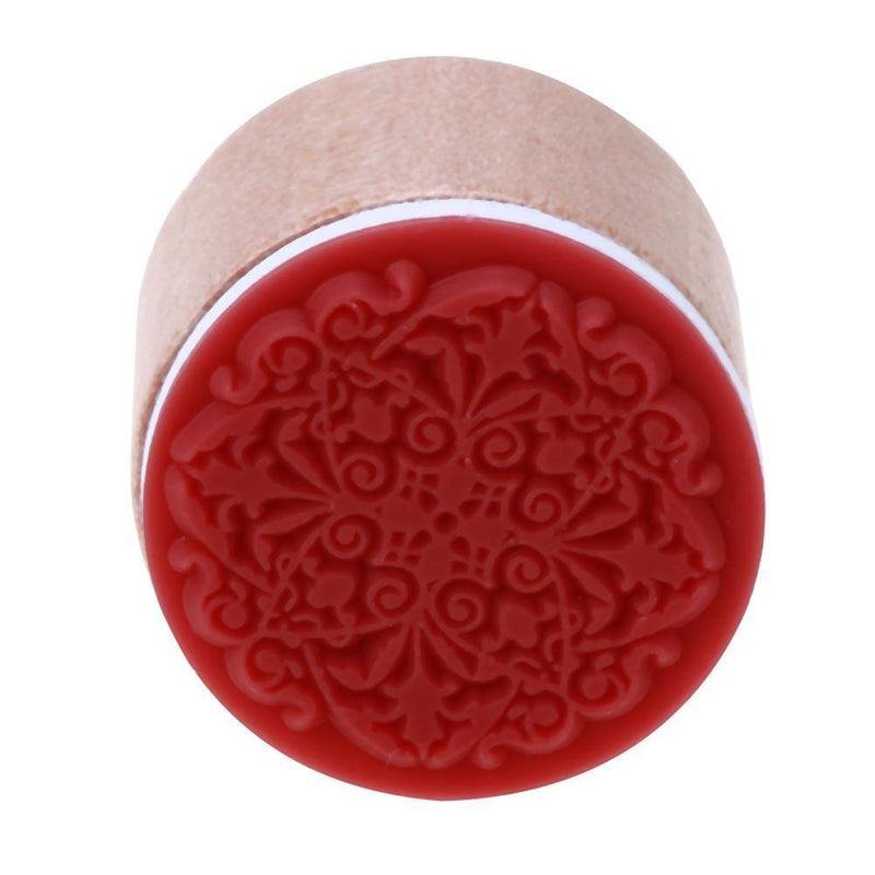 Round Floral Floral Wooden Photo Stamp Stamp for DIY Scrapbooking Al