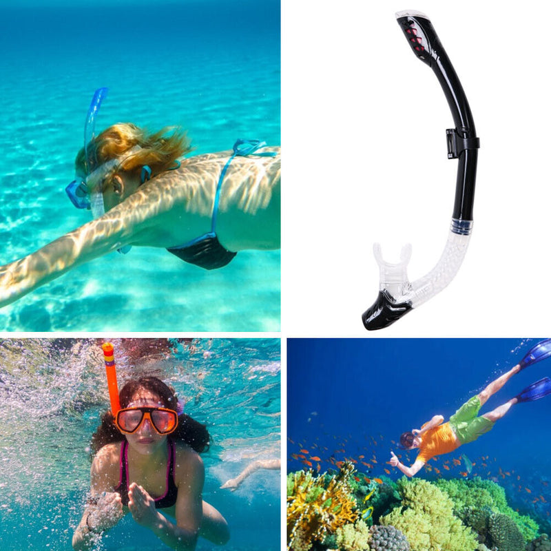 Diving Snorkel Professional Swim Breathing Tube Hose (Transparent Black)