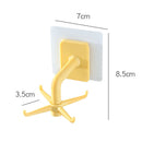 360 Degrees Rotated Kitchen Hooks Adhesive 6 Hooks Wall Door Clothes Bag Hanger