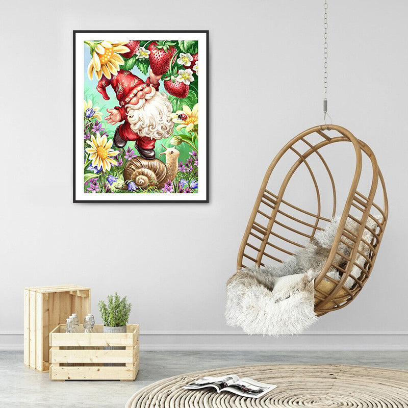 5D DIY Cartoon Gnome Full Round Diamond Painting Wall Decor Rhinestone Art Decor