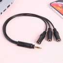 32cm Y Splitter Cable 3.5mm 1 Male to 3 Female Audio Cable for Earphone Headset