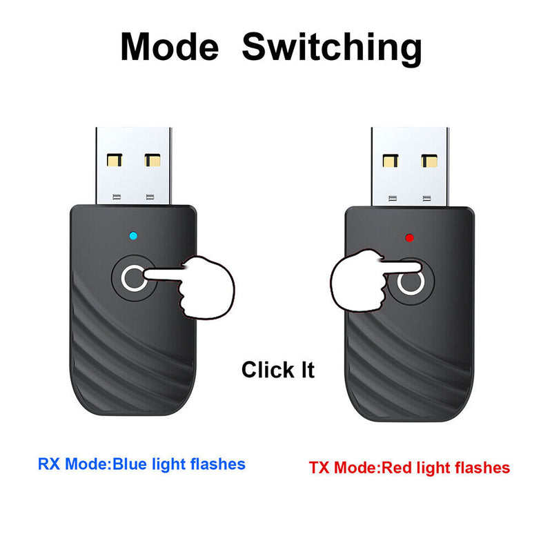 3"" 1 Bluetooth 5.0 Audio Transmitter Receiver AUX USB Wireless Music Adapter