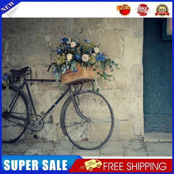 Frameless Oil Paint By Numbers Bicycle DIY Canvas Picture Craft for Home