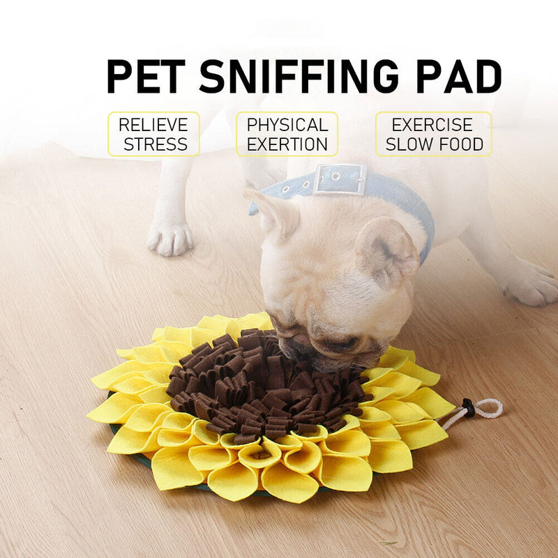Dog Eating Mat Sunflower Pet Food Bowl Blanket Workout Snuffle Pad Puppy Supply
