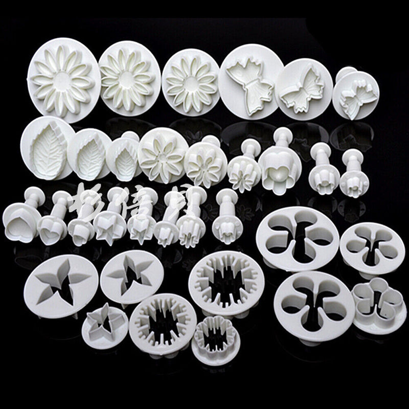 33pcs Sugarcraft Cake Decorating Fondant Plunger Cutters Tools Mold Newly