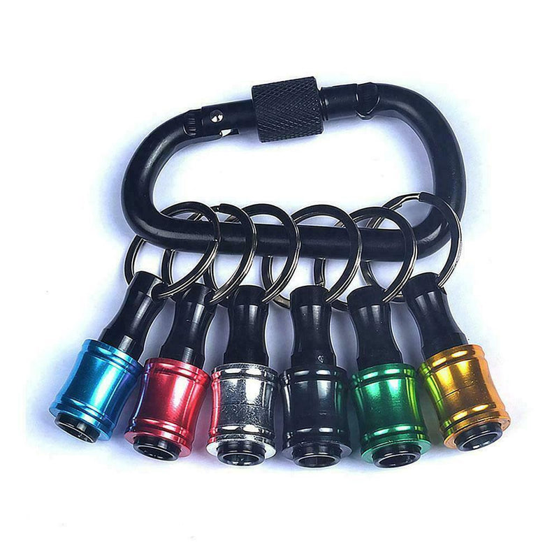 6x Quick Release Screwdriver Bits Holder Set With Keychain 1/4inch Hex K8V0
