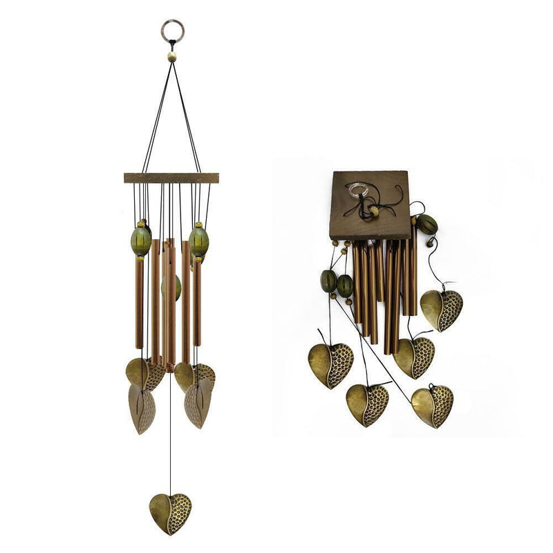 Love Heart 8 Tubes/Fish Copper 6 Bells Relax Windchime Living Yard Garden Decor