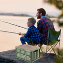 Folding Car Trunk Storage Box Wooden Lid Outdoor Camping Organizer (Green)