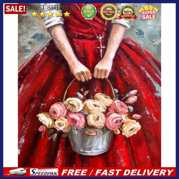 Hand Painted Oil Paint by Numbers DIY Dress Basket Drawing Wall Decoration Gi