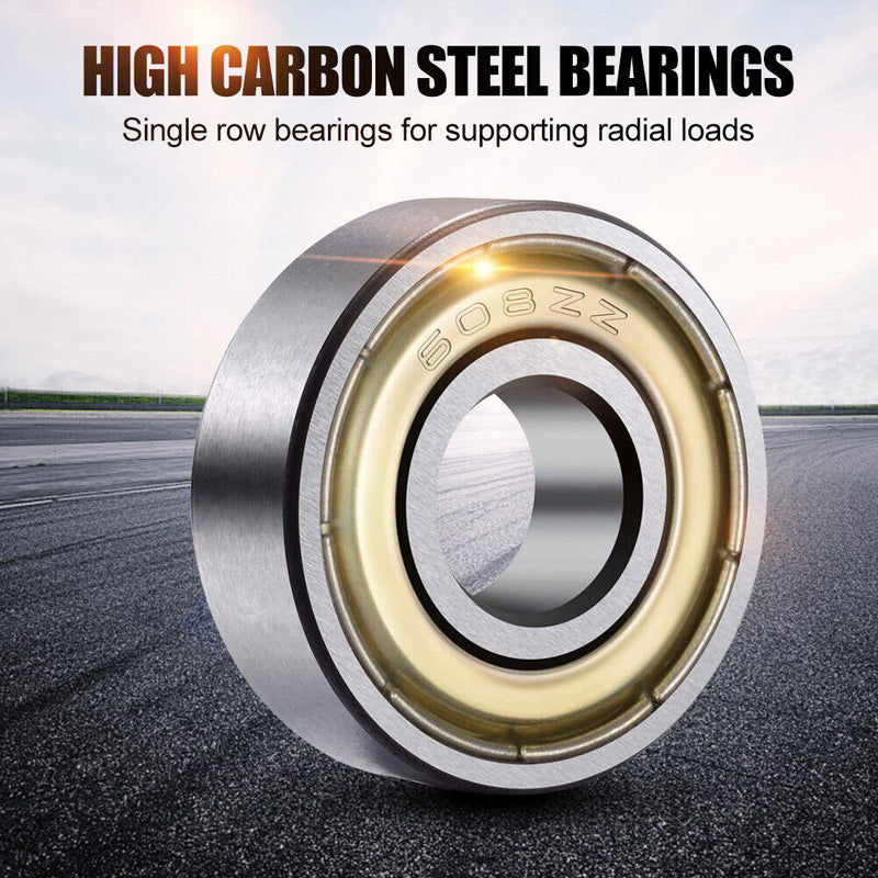 20pcs 608ZZ Ball Bearings Carbon Steel ABEC-7 Bearings for Skateboard Scooter