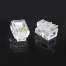#QZO 100X 4Pin RJ11 RJ-11 6P4C Modular Phone Crystal Connector