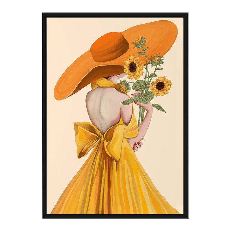 11CT Sunflower Girl Pattern Cross Stitch Printing Full Embroidery Kit Needlew