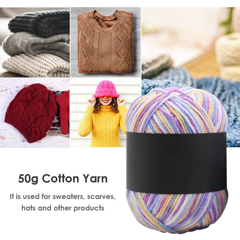 Gradient Color Milk Cotton Yarn Scarf Sweater Crochet Knitting Yarn (U) Newly