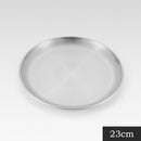 Camping Plate Stainless Steel Tableware Food Container Picnic Dish (23cm) Newly