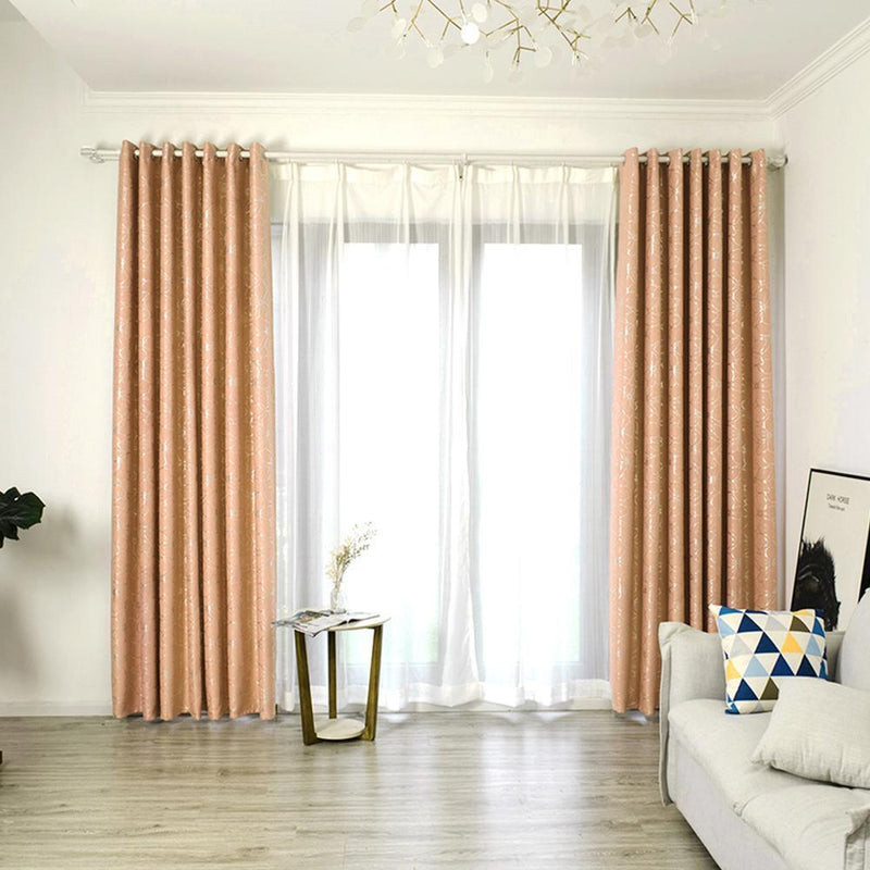 Home Living Room Window Curtains Lily Flower Semi-Blackout Curtain Drapes
