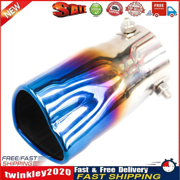 Stainless Steel Car Exhaust Tip Bolt-on Heart Edge 2.5 inch Inlet (Blue) Newly