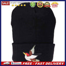 Casual Winter Unisex Beanie Embroidery Bird Knitting Cap Ski Hat(Black)