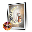 5D DIY Full Round Drill Diamond Painting Moon beautiful sentence