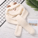 Winter Warm Windproof Beanies Caps Bear Ear Hat Hat Scarf Set Earflap Earmuff