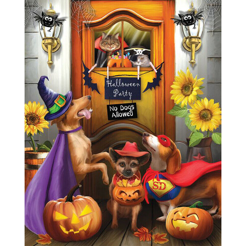 Halloween Golden Retriever Dog Cat Oil Paint By Numbers Kit 40x50cm (B1593)