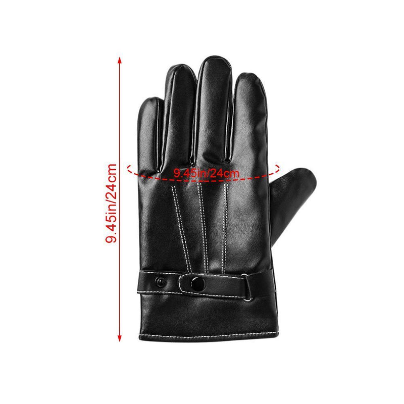 Drive Waterproof Thicken Full Finger PU Leather Gloves Touch Screen Gloves