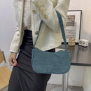 Fashion Women Corduroy Solid Color Underarm Bag Casual Small Purse Shoulder