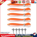 5pcs Artificial Soft Loach Fishing Lures + 5pcs Barbed Jig Hooks (Orange) Newly