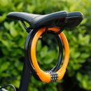 Bicycle Locks 4 Digit Password MTB Road Bike Security Cable Lock (Orange) Newly