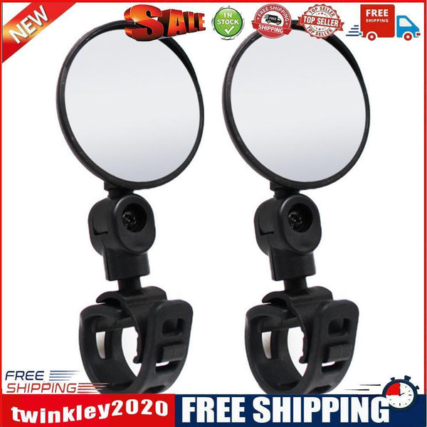 2pcs MTB Bicycle 360 Rotation Adjustable Handlebar Scooter Rear View Mirror